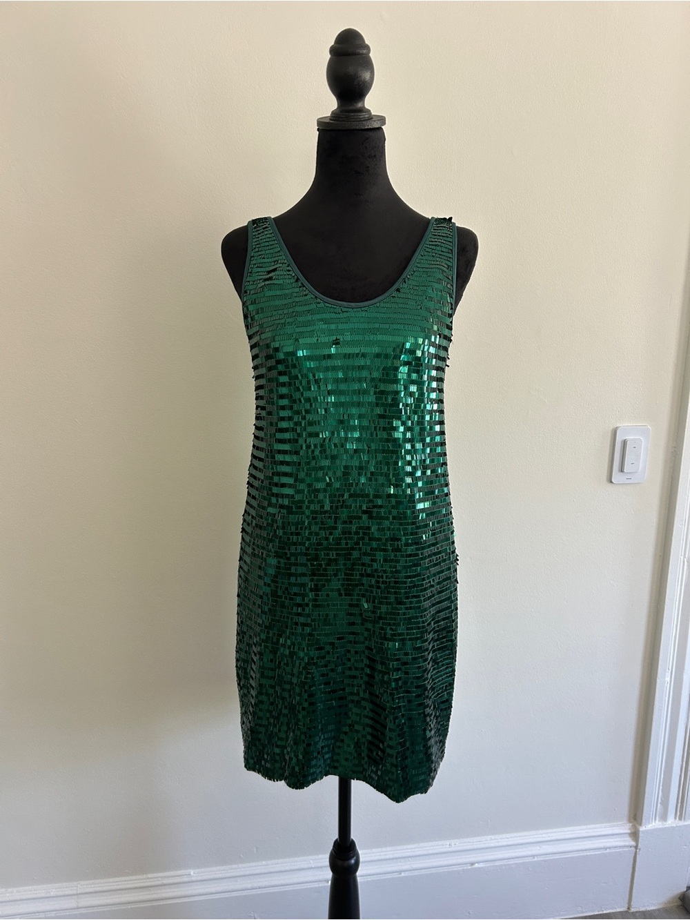 A/X Armani Exchange Green Sequin Strapless Dress